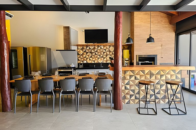 Recanto Sabiá, Área gourmet climatizada, piscina