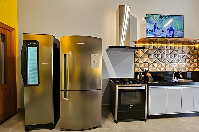 Recanto Sabiá, área gourmet climatizada e piscina