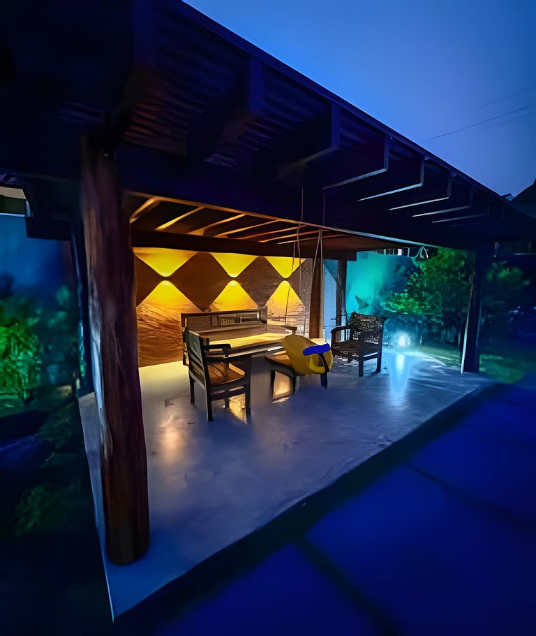 Recanto Sabiá, área gourmet climatizada e piscina