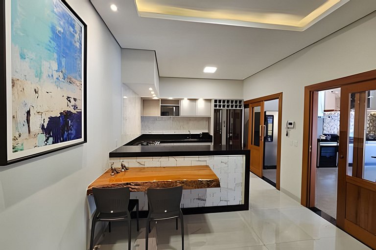 Recanto Sabiá, Área gourmet climatizada, piscina