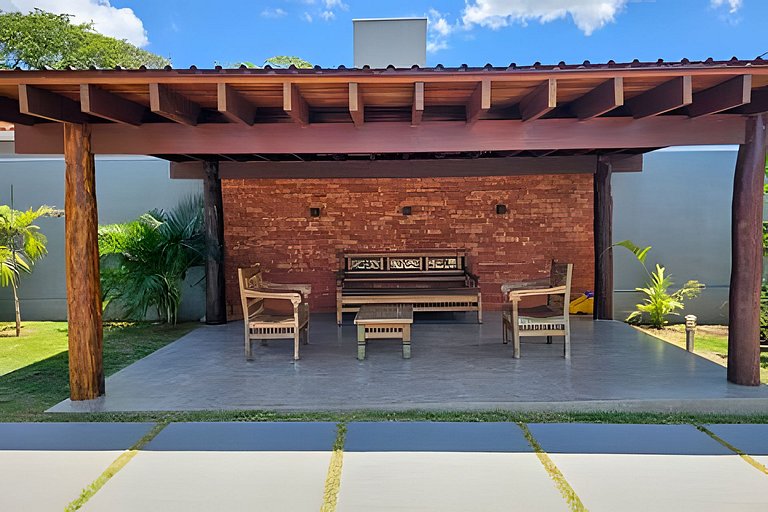 Recanto Sabiá, área gourmet climatizada e piscina