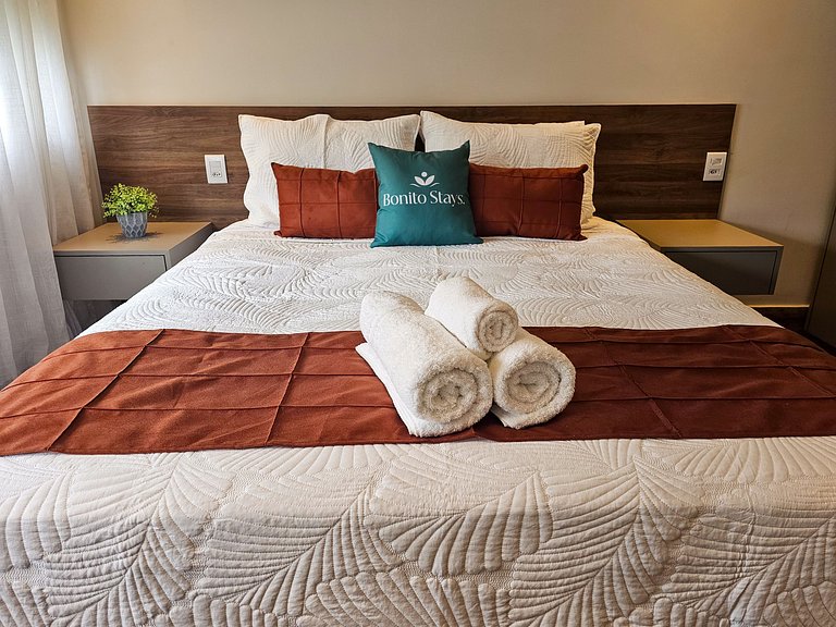 Flat Bonito Village, localização central, piscina