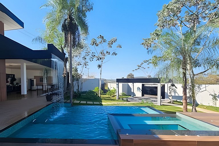 Casa da Cascata, nova, piscina, vista, alto padrão